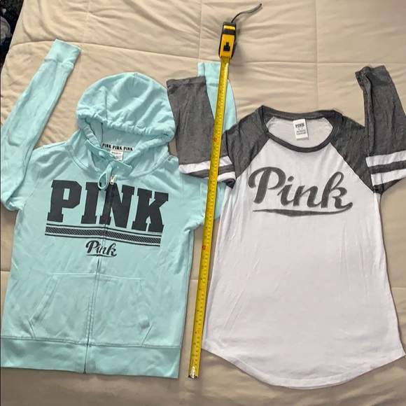 PINK sweater & baseball T - Picture 1 of 9